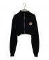 ACLENT（アクレント）の古着「Emblem short zip knit top」｜ブラック