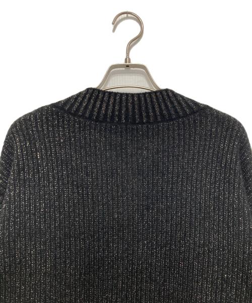 anuans（アニュアンス）anuans (アニュアンス) Vネックラメニットプルオーバー ブラック サイズ:FREEの古着・服飾アイテム