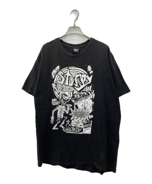stussy（ステューシー）stussy (ステューシー) プリントTシャツ ブラック サイズ:Lの古着・服飾アイテム