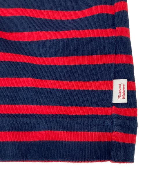 Traditional Weatherwear（トラディショナルウェザーウェア）Traditional Weatherwear (トラディショナルウェザーウェア) バスクシャツ ネイビー×レッド サイズ:Sの古着・服飾アイテム