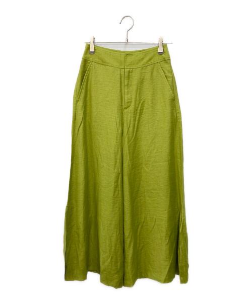 Noble（ノーブル）Noble (ノーブル) ファジーリネンサイドスリットフレアパンツ グリーン サイズ:SIZE 36の古着・服飾アイテム