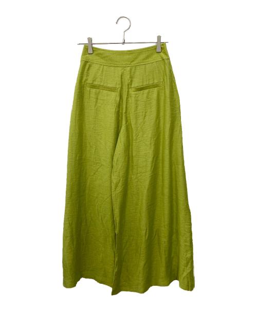 Noble（ノーブル）Noble (ノーブル) ファジーリネンサイドスリットフレアパンツ グリーン サイズ:SIZE 36の古着・服飾アイテム