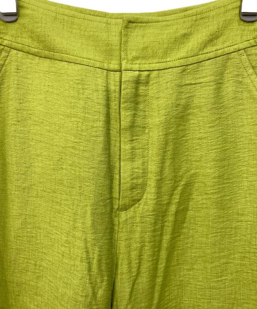 Noble（ノーブル）Noble (ノーブル) ファジーリネンサイドスリットフレアパンツ グリーン サイズ:SIZE 36の古着・服飾アイテム