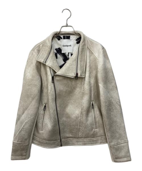 Desigual（デシグアル）Desigual (デシグアル) Fレザージャケット ベージュ サイズ:SIZE 46の古着・服飾アイテム