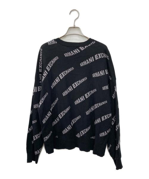 ARMANI EXCHANGE（アルマーニ エクスチェンジ）ARMANI EXCHANGE (アルマーニ エクスチェンジ) 総ロゴニット ブラック サイズ:Sの古着・服飾アイテム