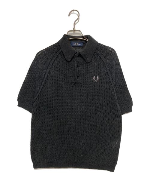 FRED PERRY（フレッドペリー）FRED PERRY (フレッドペリー) サマーニットポロシャツ ブラック サイズ:Sの古着・服飾アイテム