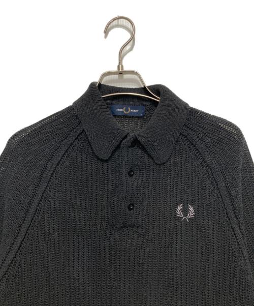 FRED PERRY（フレッドペリー）FRED PERRY (フレッドペリー) サマーニットポロシャツ ブラック サイズ:Sの古着・服飾アイテム