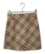 BURBERRY BLUE LABELバーバリーロンドンブルーレーベル）の古着「ノバチェック台形スカート」｜ベージュ