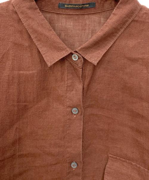 BARNYARDSTORM（バンヤードストーム）BARNYARDSTORM (バンヤードストーム) リネンシャツワンピース ブラウン サイズ:SIZE 0の古着・服飾アイテム