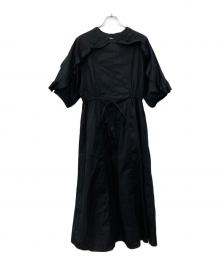 RAY BEAMS（レイ ビームス）の古着「フリルスリーブフレアワンピース」｜ブラック