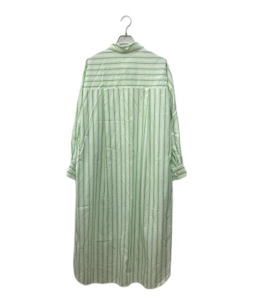 green label relaxing（グリーンレーベルリラクシング）green label relaxing (グリーンレーベルリラクシング) タック スリーブ シャツ ワンピース ストライプ グリーン サイズ:なしの古着・服飾アイテム