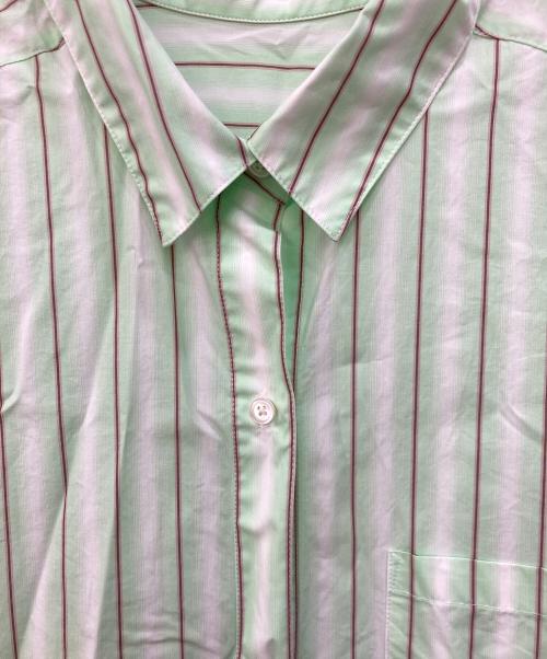 green label relaxing（グリーンレーベルリラクシング）green label relaxing (グリーンレーベルリラクシング) タック スリーブ シャツ ワンピース ストライプ グリーン サイズ:なしの古着・服飾アイテム