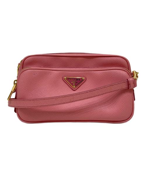 PRADA（プラダ）PRADA (プラダ) レザーショルダーバッグ ピンクの古着・服飾アイテム