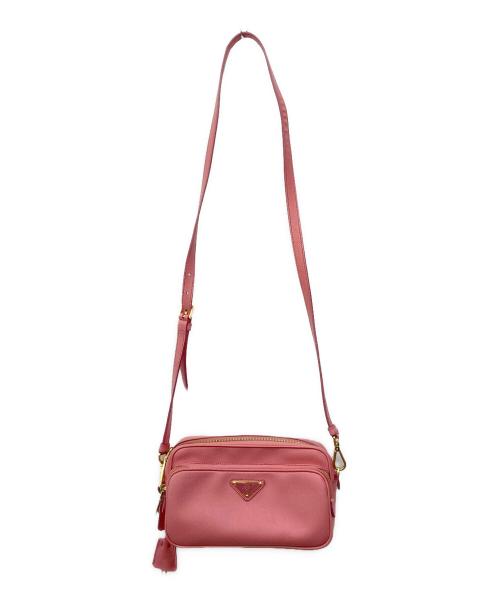 PRADA（プラダ）PRADA (プラダ) レザーショルダーバッグ ピンクの古着・服飾アイテム