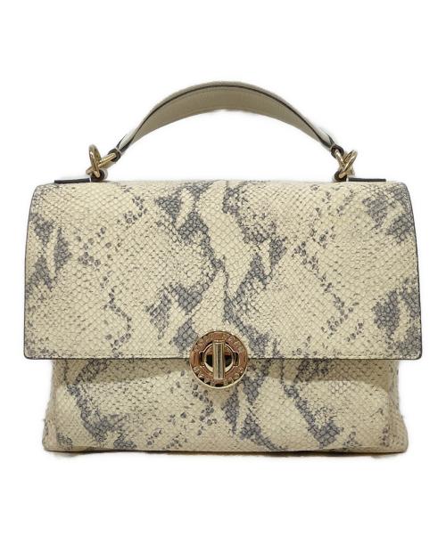COLE HAAN（コールハーン）COLE HAAN (コールハーン) パイソン柄2WAYバッグ ベージュの古着・服飾アイテム