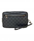 LOUIS VUITTONルイ ヴィトン）の古着「N41664　クラッチバッグ・ダミエ・グラフィット ポシェット カサイ」｜ブラック
