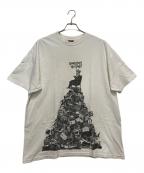 stussyステューシー）の古着「KNOWLEDGE IS KINGプリントTシャツ」｜ホワイト