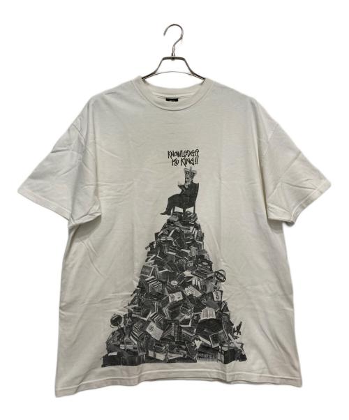 stussy（ステューシー）stussy (ステューシー) KNOWLEDGE IS KINGプリントTシャツ ホワイト サイズ:SIZEXLの古着・服飾アイテム