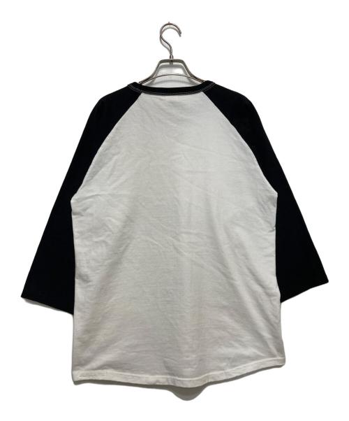 THE FLAT HEAD（ザ・フラットヘッド）THE FLAT HEAD (ザ・フラットヘッド) ラグランカットソー ホワイト×ブラック サイズ:SIZE42の古着・服飾アイテム