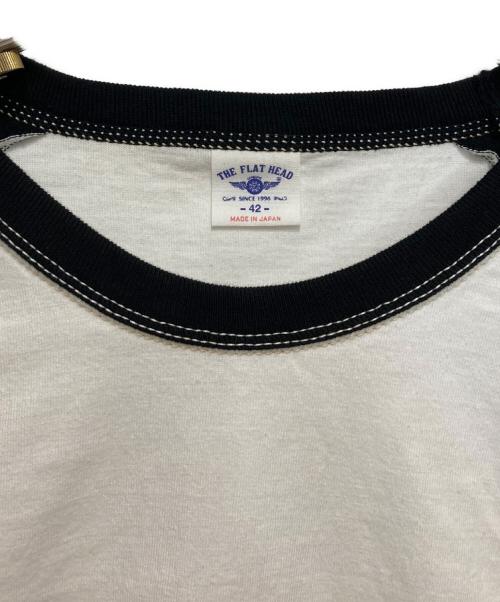 THE FLAT HEAD（ザ・フラットヘッド）THE FLAT HEAD (ザ・フラットヘッド) ラグランカットソー ホワイト×ブラック サイズ:SIZE42の古着・服飾アイテム