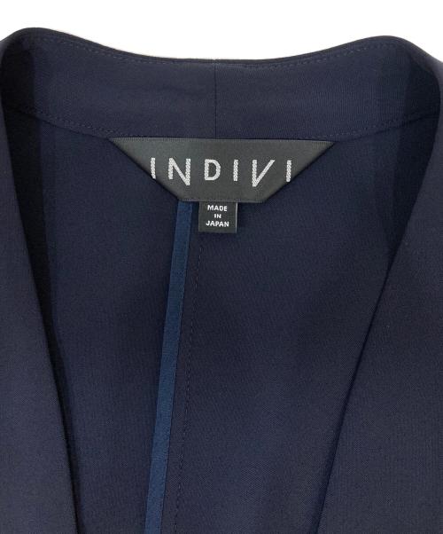 INDIVI（インディヴィ）INDIVI (インディヴィ) ノーカラージャケット ネイビー サイズ:XSの古着・服飾アイテム