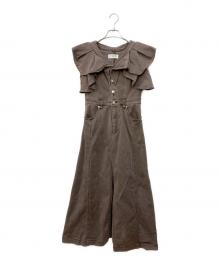 Lily Brown（リリーブラウン）の古着「デニムフリルワンピース」｜ブラウン