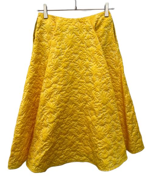 R（アール）R (アール) LIMONTA フラワージャカード スカート イエロー サイズ:34（P7）の古着・服飾アイテム