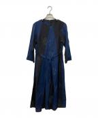 io comme ioイオコムイオ）の古着「ブラウスワンピース」｜ネイビー