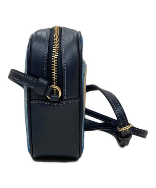COACH（コーチ）COACH (コーチ) シグネーチャーストライプミニカメラバッグ ブルーの古着・服飾アイテム