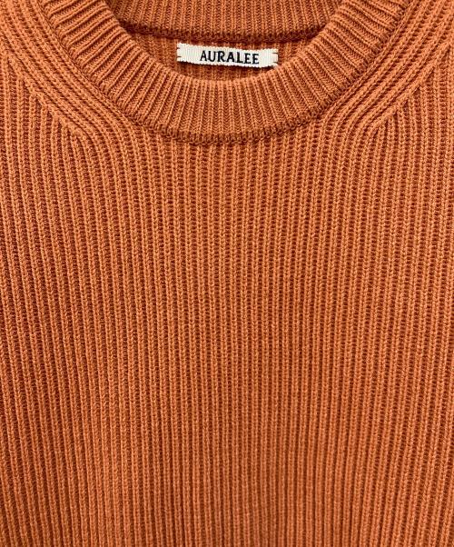 AURALEE（オーラリー）AURALEE (オーラリー) SUPER FINE WOOL RIB KNIT BIG P/O オレンジ サイズ:SIZE 4の古着・服飾アイテム