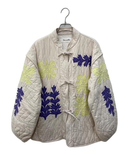 sara mallika（サラマリカ）sara mallika (サラマリカ) COTTON FLOWER PATCHWORK JK ベージュ サイズ:SIZEFREEの古着・服飾アイテム
