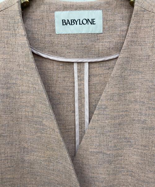 BABYLONE（バビロン）BABYLONE (バビロン) ノーカラーツイードジャケット ピンク サイズ:Freeの古着・服飾アイテム