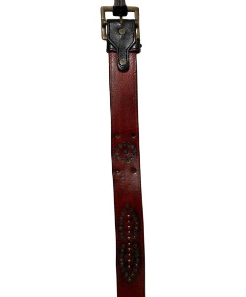 htc（エイチティーシー）htc (エイチティーシー) スタッズ×クリスタルレザーベルト ブラック サイズ:90/36の古着・服飾アイテム