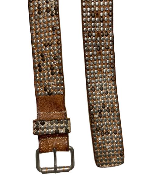 htc（エイチティーシー）htc (エイチティーシー) スタッズレザーベルト ベージュ サイズ:不明の古着・服飾アイテム