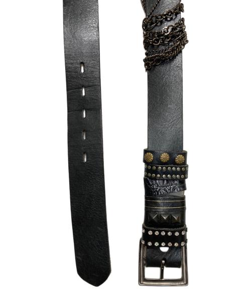 htc（エイチティーシー）htc (エイチティーシー) チェーン付レザーベルト ブラック サイズ:95/33の古着・服飾アイテム