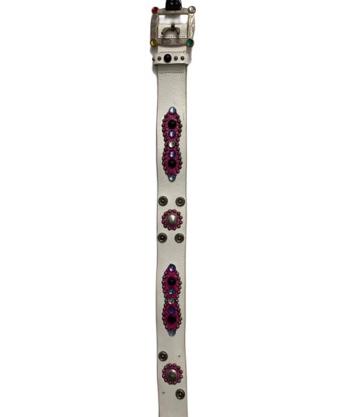 htc（エイチティーシー）htc (エイチティーシー) ピーナッツパイソンレザーベルト ホワイト サイズ:90/36の古着・服飾アイテム