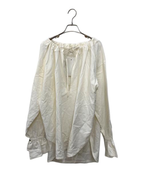 ESLOW（エスロー）ESLOW (エスロー) DRAWSTRING ブラウス ホワイト サイズ:SIZE 1の古着・服飾アイテム