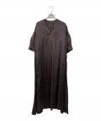 MIREPOIXミルポワ）の古着「リネンワンピース」｜ブラウン