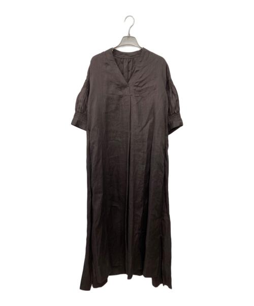 MIREPOIX（ミルポワ）MIREPOIX (ミルポワ) リネンワンピース ブラウン サイズ:SIZE 2の古着・服飾アイテム
