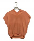 SOEJUソージュ）の古着「シアーショートスリーブコクーンニット」｜オレンジ