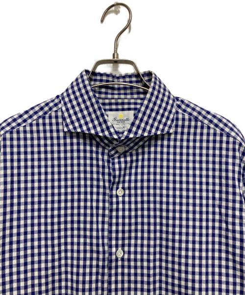 giannetto（ジャンネット）giannetto (ジャンネット) ブロックチェックシャツ ブルー サイズ:SIZE 16 1/2 42の古着・服飾アイテム