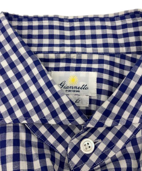 giannetto（ジャンネット）giannetto (ジャンネット) ブロックチェックシャツ ブルー サイズ:SIZE 16 1/2 42の古着・服飾アイテム