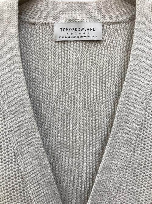 TOMORROW LAND tricot（トゥモローランド トリコ）TOMORROW LAND tricot (トゥモローランド トリコ) ギマコットンリネン Vネックカーディガン グレー サイズ:Mの古着・服飾アイテム