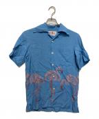 Aloha Blossomアロハブロッサム）の古着「Flamingo Aloha Shirts」｜スカイブルー