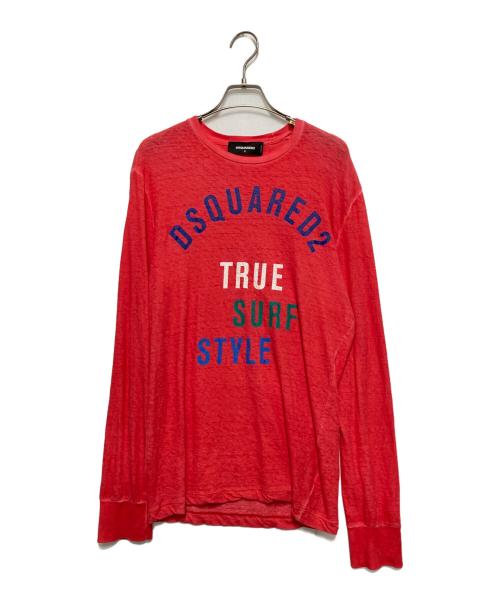 DSQUARED2（ディースクエアード）DSQUARED2 (ディースクエアード) カットソー レッド サイズ:Sの古着・服飾アイテム