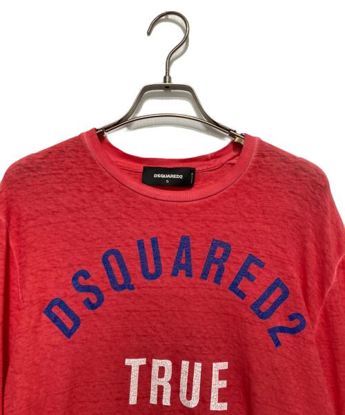 DSQUARED2（ディースクエアード）DSQUARED2 (ディースクエアード) カットソー レッド サイズ:Sの古着・服飾アイテム
