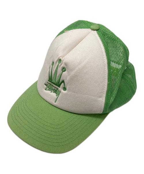 stussy（ステューシー）stussy (ステューシー) Crown Stock Trucker Cap 黄緑の古着・服飾アイテム