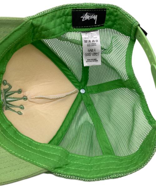 stussy（ステューシー）stussy (ステューシー) Crown Stock Trucker Cap 黄緑の古着・服飾アイテム