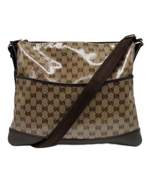 GUCCI（グッチ）GUCCI (グッチ) GGクリスタル ショルダーバッグ ブラウンの古着・服飾アイテム