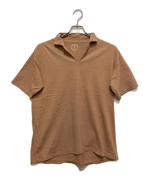 45rpm&（フォーティファイブアールピーエムアンド）45rpm& (フォーティファイブアールピーエムアンド) スキッパーポロシャツ ベージュ サイズ:3の古着・服飾アイテム